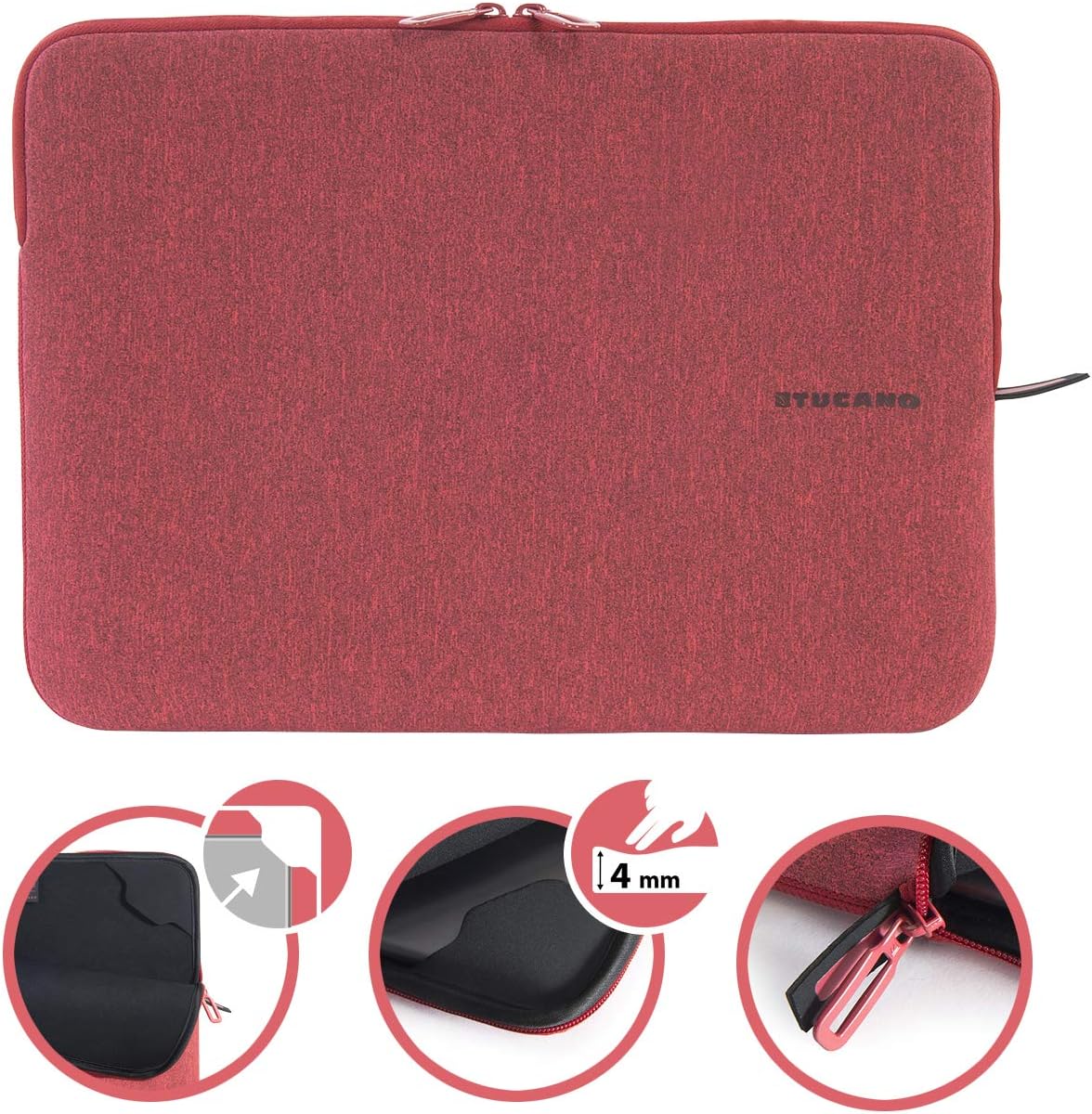 Tucano "BFM1314 RR Second Skin Neoprene Laptop Sleeve, 13 to 35.56 cm (14 Zoll) rot, red - Image 3