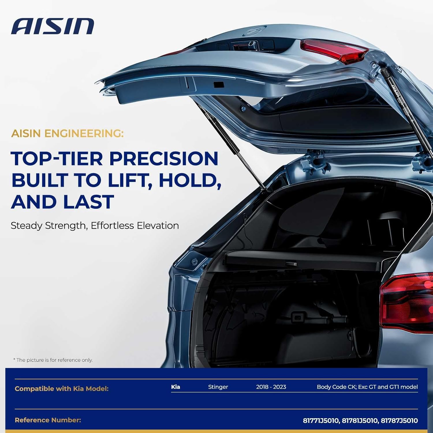 AISIN AFTERMARKET GASKA-01078 Rear Hatch Lift Supports Shock Struts - Compatible with Kia Stinger 2018-2023 - Set of 2