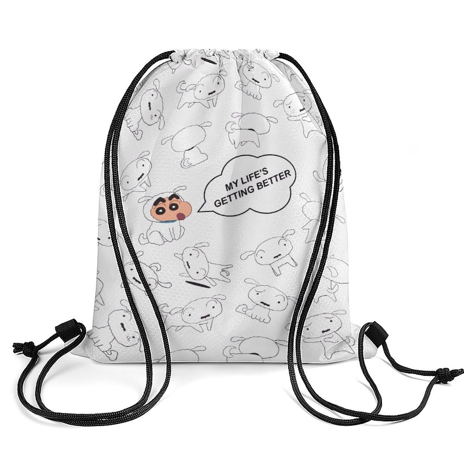 Amazon.co.jp: ナップサック クレヨンしんちゃん シロ 巾着袋