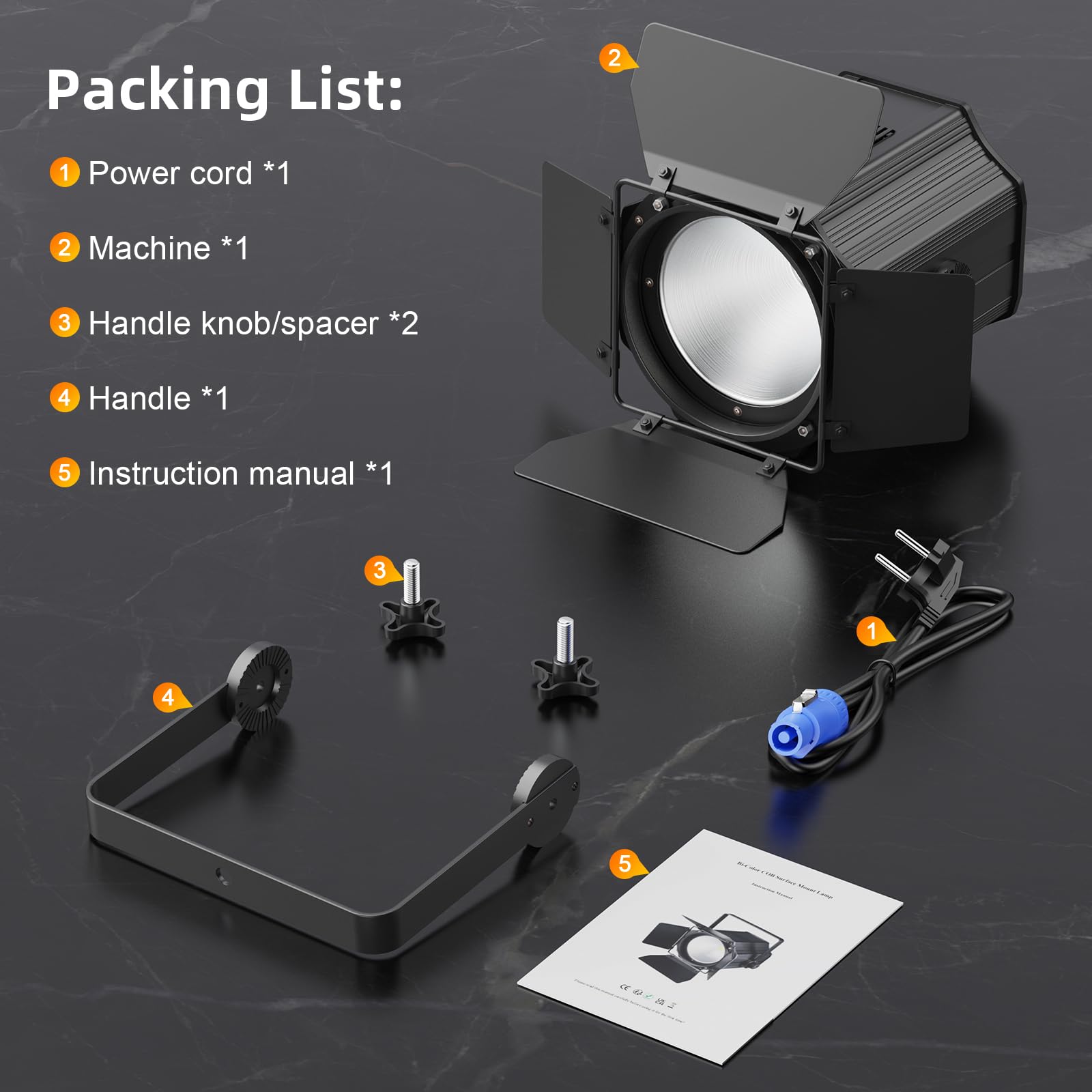 200 W COB Par LED Proiettore da palco con otturatori dimmerabili, 3500 a 7500 K 2 in 1 illuminazione da scena DMX/modalità master-slave luce per feste DJ, chiesa, concerto, matrimonio