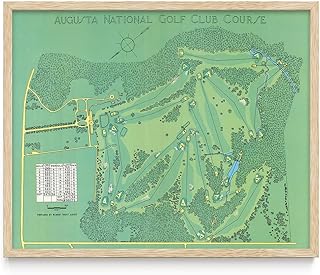 1950s Augusta Golf Map - Vintage Golf Course 16x20 Framed Print, Augusta National Golf Course Map, Classic Golf Poster, Golf Office Decor, Golf Lover Gift, Sports History Map, Man Cave Décor