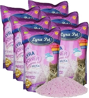 Lyra Pet® | 6 x 5 L = 30 L Lyra Power Clumping Silica Silikat Katzenstreu | Stark Klumpend | Saubere Wohnung | Neutralisiert den Geruch | Staubfrei | Sparsam im Gebrauch | Nachfüllen statt Neufüllen product image