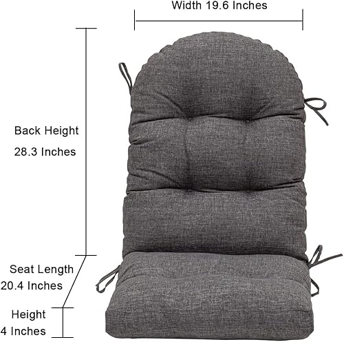 Miniatura 2 de QILLOWAY Cojín para silla de respaldo alto para interiores y exteriores, para Adirondack, para primaveraverano, para todo tipo de clima, repuesto