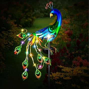 Luci Solari Da Giardino A Vento – Fiore Di Loto In Metallo Con Sfera Di Vetro, Luce LED Calda, Impermeabile IP65, Decorazione Da Esterno Alta 90cm