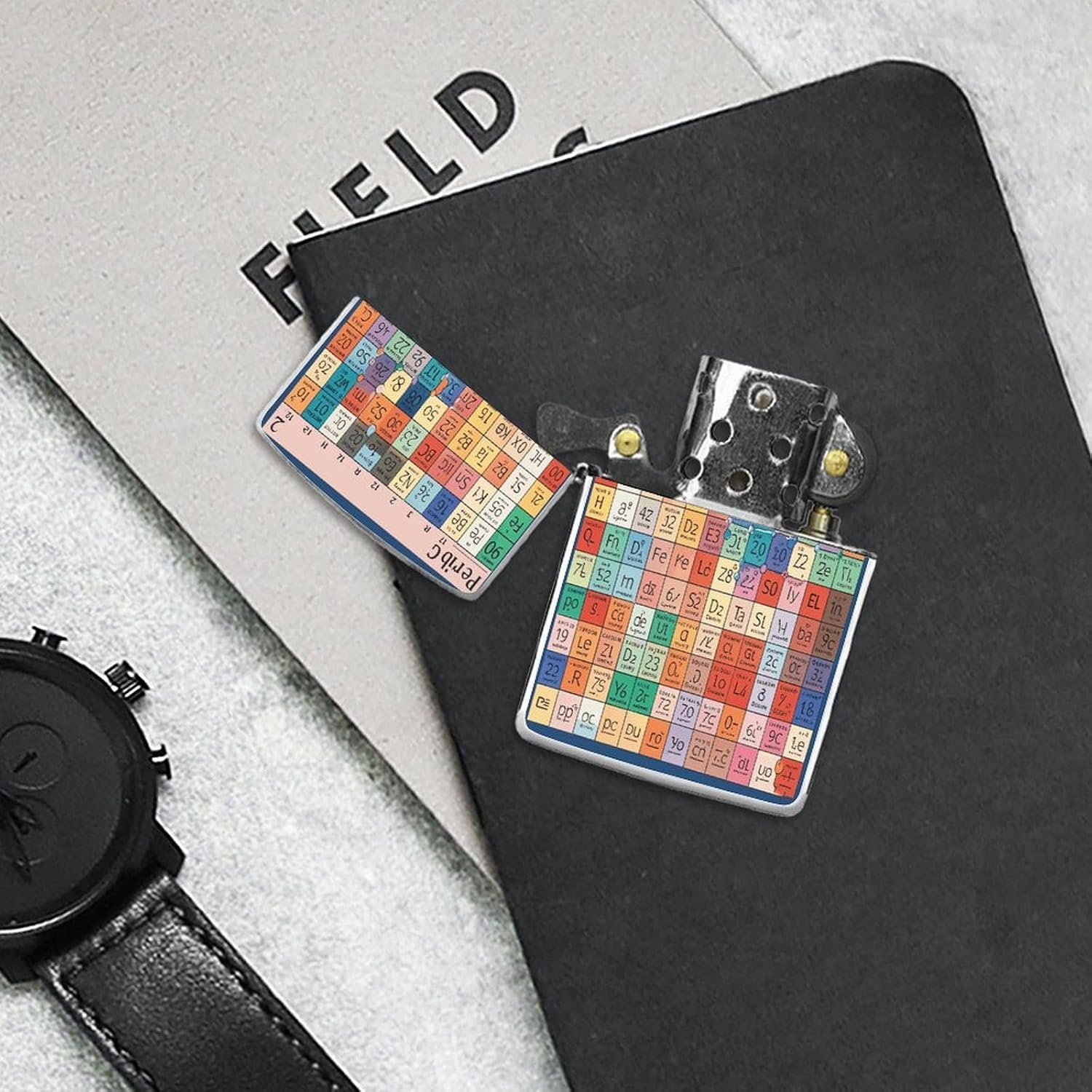 Periodic Table of Elements Metal Lighter Case Cover Lighter Sleeve
