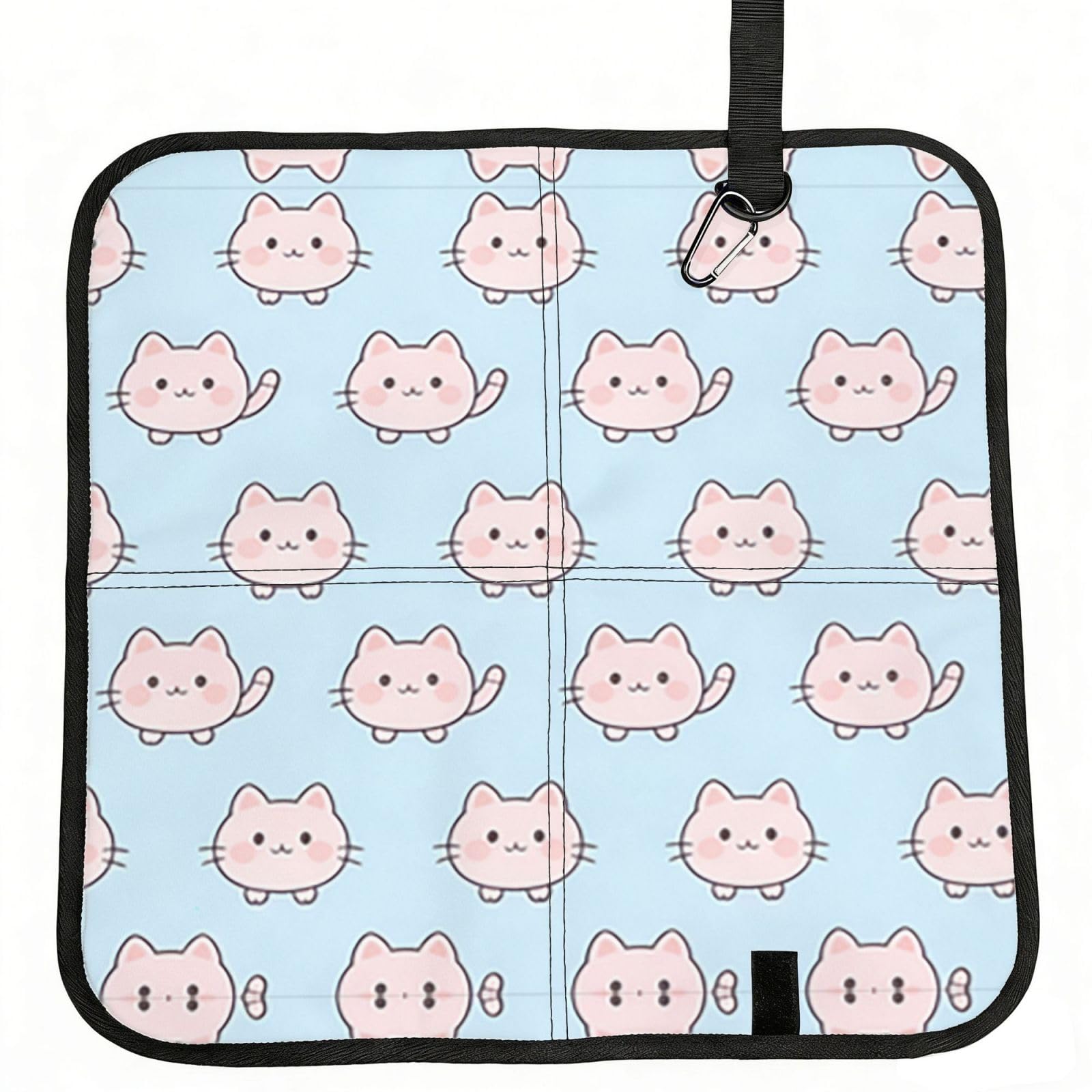 DUYIOKH Blush Kitties Print Foldable Portable Seat Cushion for World Cup Games, Camping and Outdoor Activities