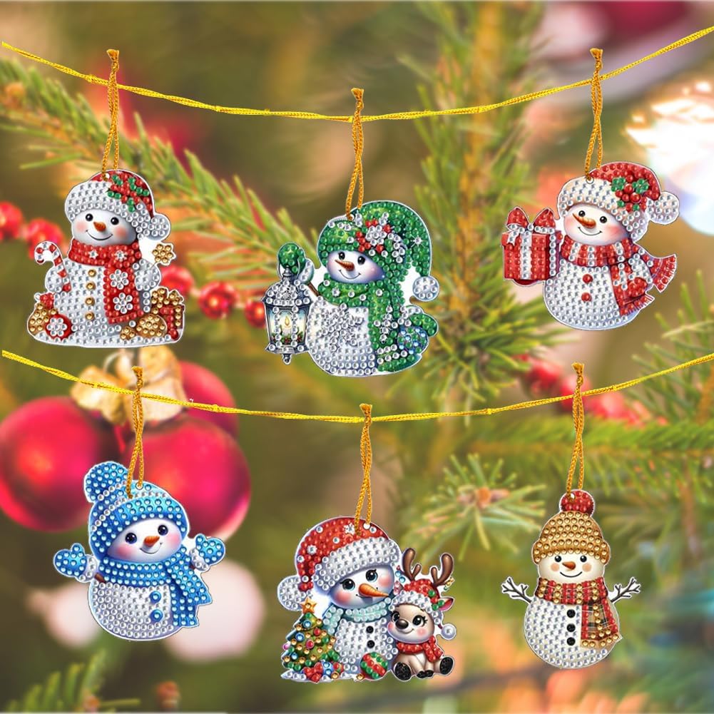 Sulunmo Diamond Painting Hanging Ornament, 5D DIY Wreath Diamond Art, Crafts for Adults DIY Gem Art, Home Garden Decor Wall Art with Chain with Special Shaped Drills(12Pcs Christmas Trees-9)