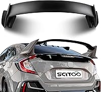 SCITOO Matte Black Type-R Style Rear Trunk Spoiler Wing for 2016-2021 Honda Civic Hatchback - Perfect Fit Aerodynamic Upgrade