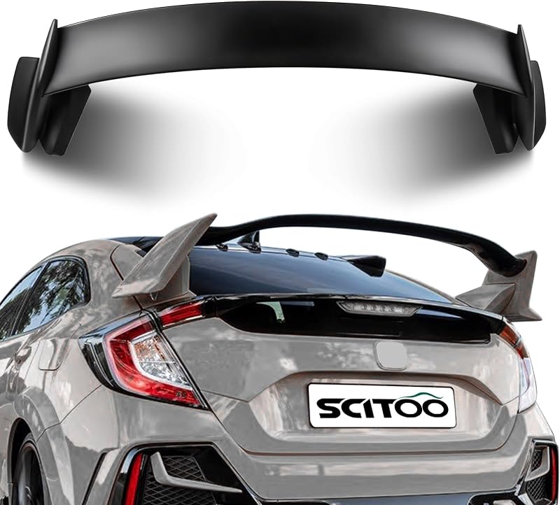SCITOO Spoiler Wing Fits for 2016-2021 for Honda Civic Hatchback | Matte Black Type-R Style Rear Trunk Spoiler Wing