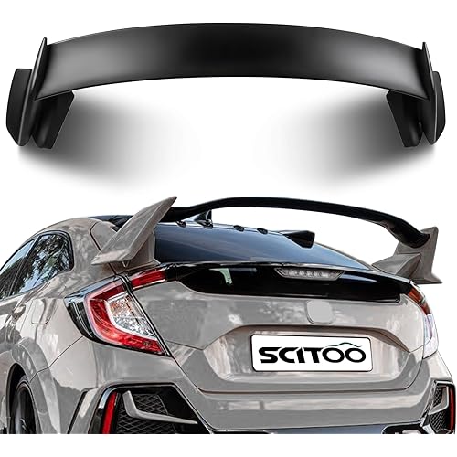 SCITOO Spoiler Wing Fits for 2016-2021 for Honda Civic Hatchback Matte Black Type-R Style Rear Trunk Spoiler Wing