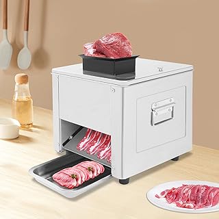 Meat Cutter Machine 850W Electric Meat Slicer Shredder 330 lbs/h for Soft Vegetables Boneless Pork Chicken Fish Commercial Home Food Slicer Shredded Cutting Machine (5mm/0.2'')