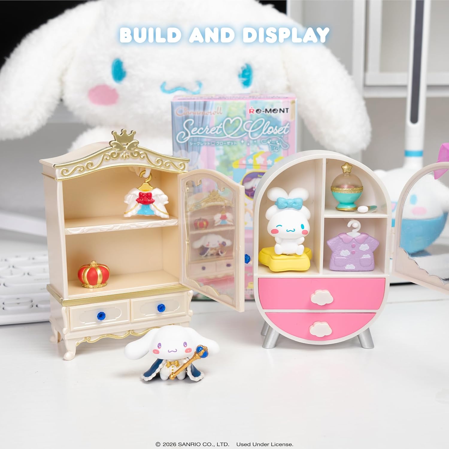 Hamee RE-Ment Hello Kitty and Friends Blind Box Diorama Miniature Figure Set for Birthday Gift, Party Favor, Collectible Figurine, Sanrio Fan (Cinnamoroll Secret Closet) – 6 Pc. (Full Set)