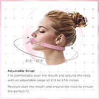 Vista 6 de Littleforbig Juego de chupete y mordaza de cuero con correa ajustable Gen II Rosa