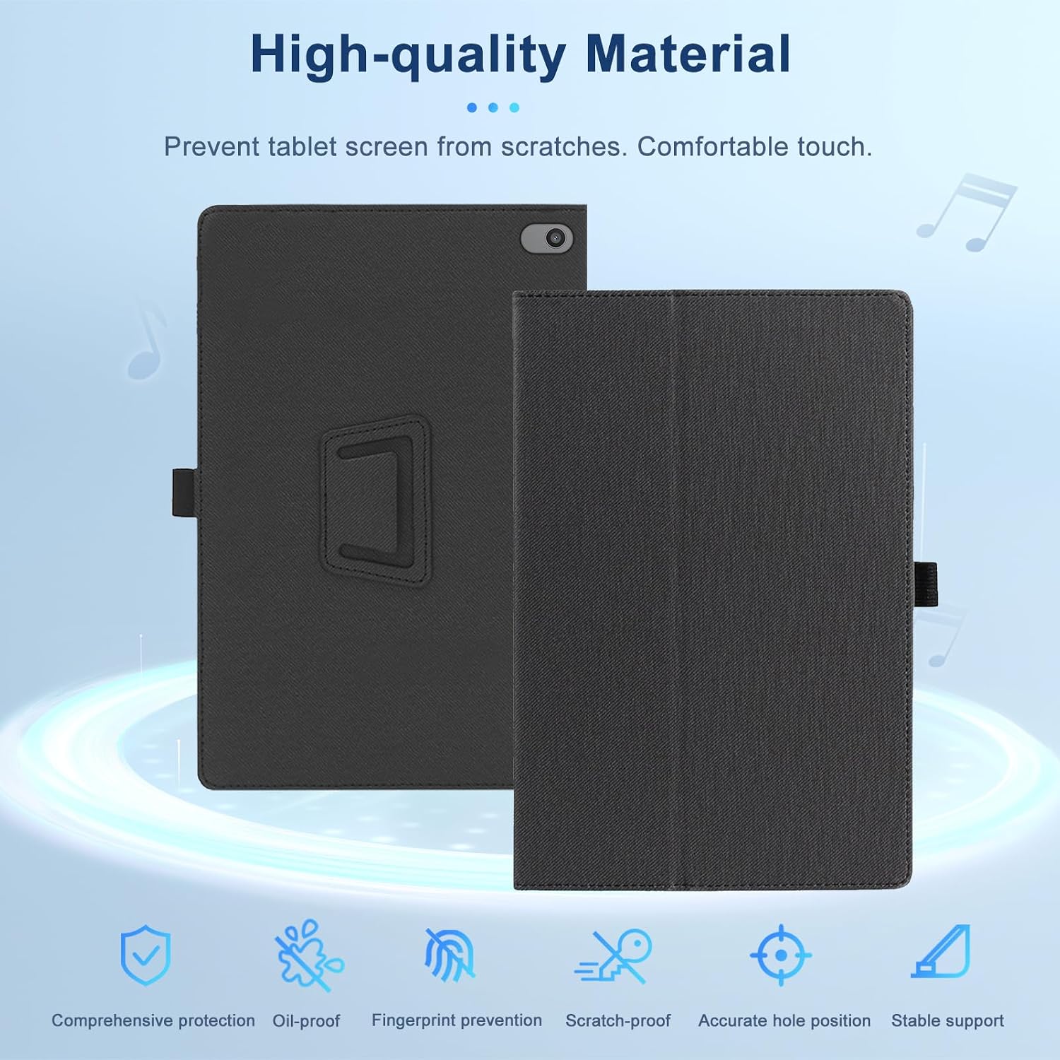 Case for TCL Note A1 NXTPAPER,NOUKAJU Tablet Protection Cover,Folding Stand with Pencil Holder and Wrist Strap,Drop-Resistant,Protection Case for TCL Note A1 NXTPAPER Tablet 11.5inch(Black) image 2