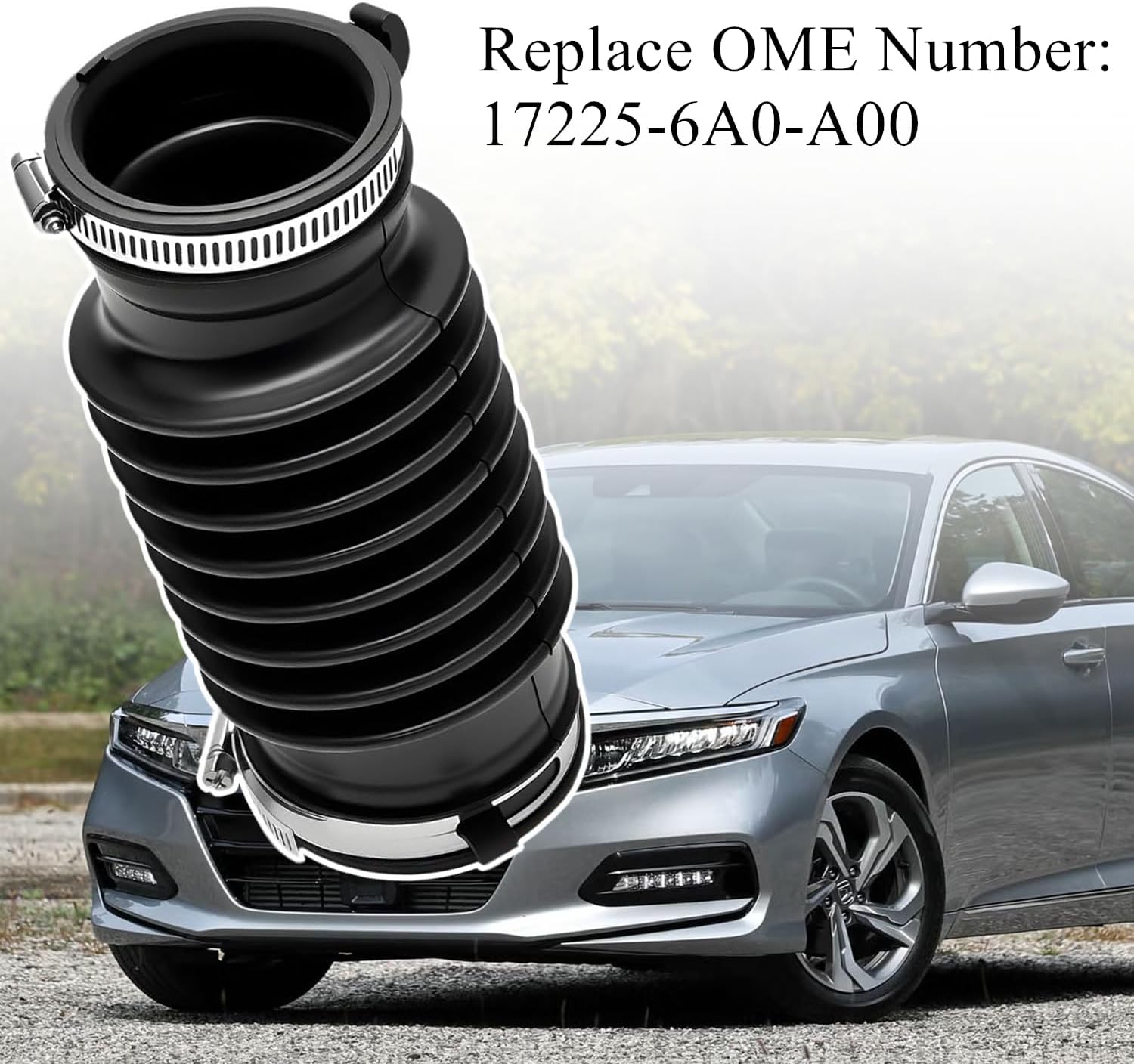 172256A0A00 Engine Air Intake Hose with Clamps Fits For Honda Accord 2018 2019 2020 2021 2022 1.5L Turbo Engine Replace OEM 17225-6A0-A00