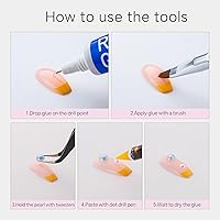 Vista 5 de 60g de perlas de sirena y diamantes de imitación para manualidades, tamaño mixto de 3mm-10mm, color AB, perlas redondas mitad planas, cuentas