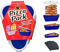 Vista 25 de El Paquete de Pizza Perfecto™ - Contenedor Reutilizable de Almacenamiento de Pizza con 5 Bandejas de Servicio Aptas para Microondas - Contenedor