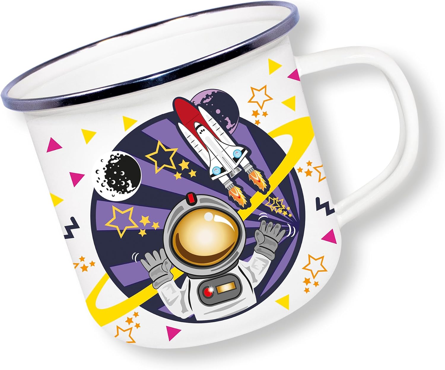 Anamelware Cute Collection - Shark from Deluxebase. 12.5 fl oz Enamel Mug for Hot & Cold Drinks, Reusable Camping and Travel Coffee Cup, Portable Outdoor Container. image 3