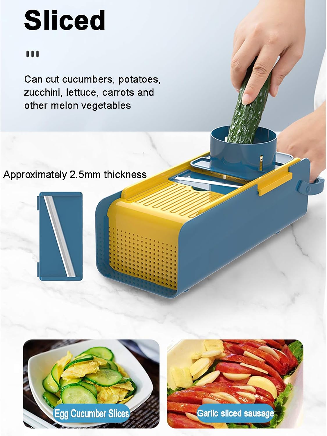 Vegetable Grinder Cutter Dicer for Potato Tomato Ginger Multifunctional Vegetable Slicer Mandolin Slicer Adjustable Onion Slimming Chopper with Hand Guard Kitchen Vegetable Chopper-A 27 x 9 x 11 cm