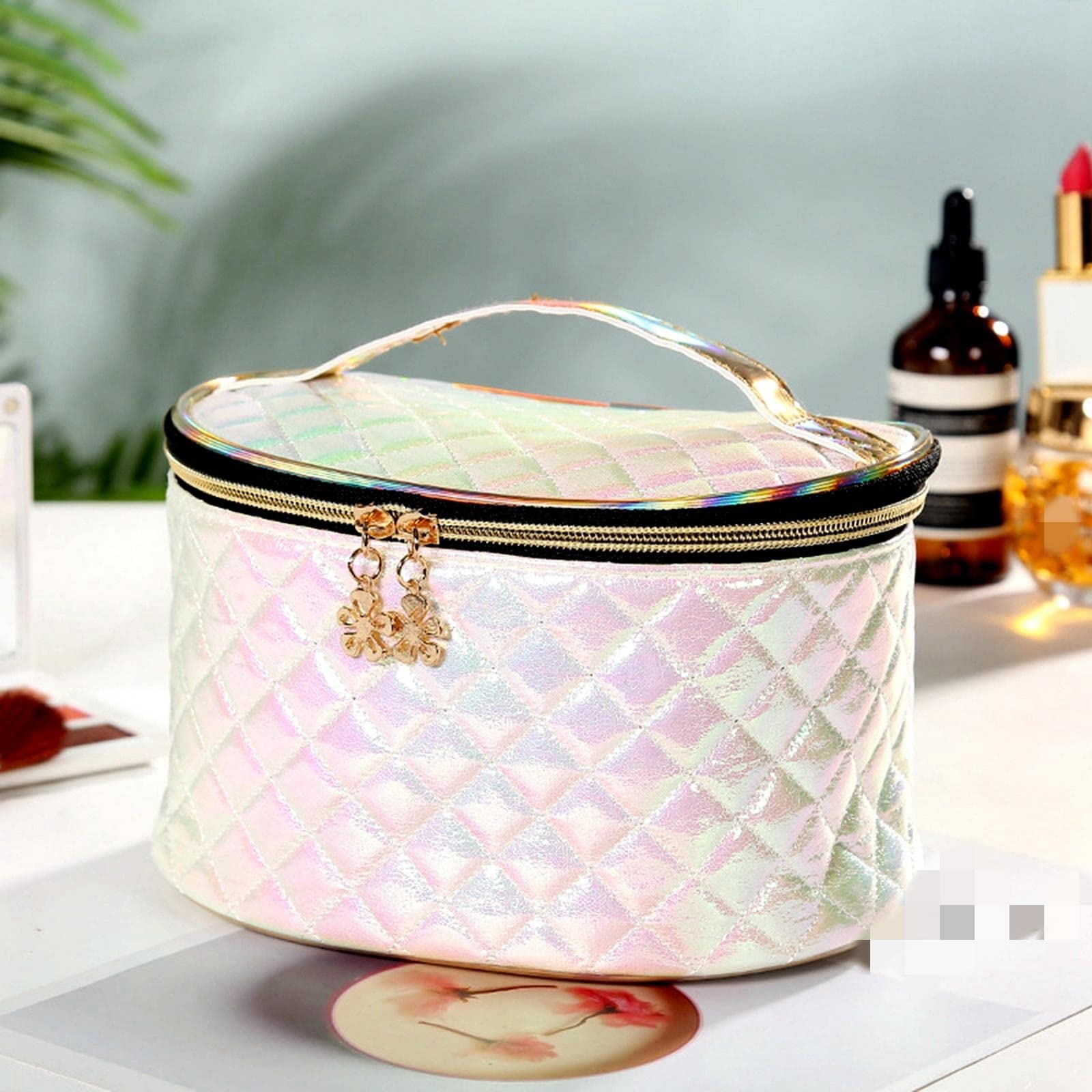 MOGSA Neceser de cosméticos para mujer, bolsa de almacenamiento de viaje, gran capacidad, bolsa de aseo