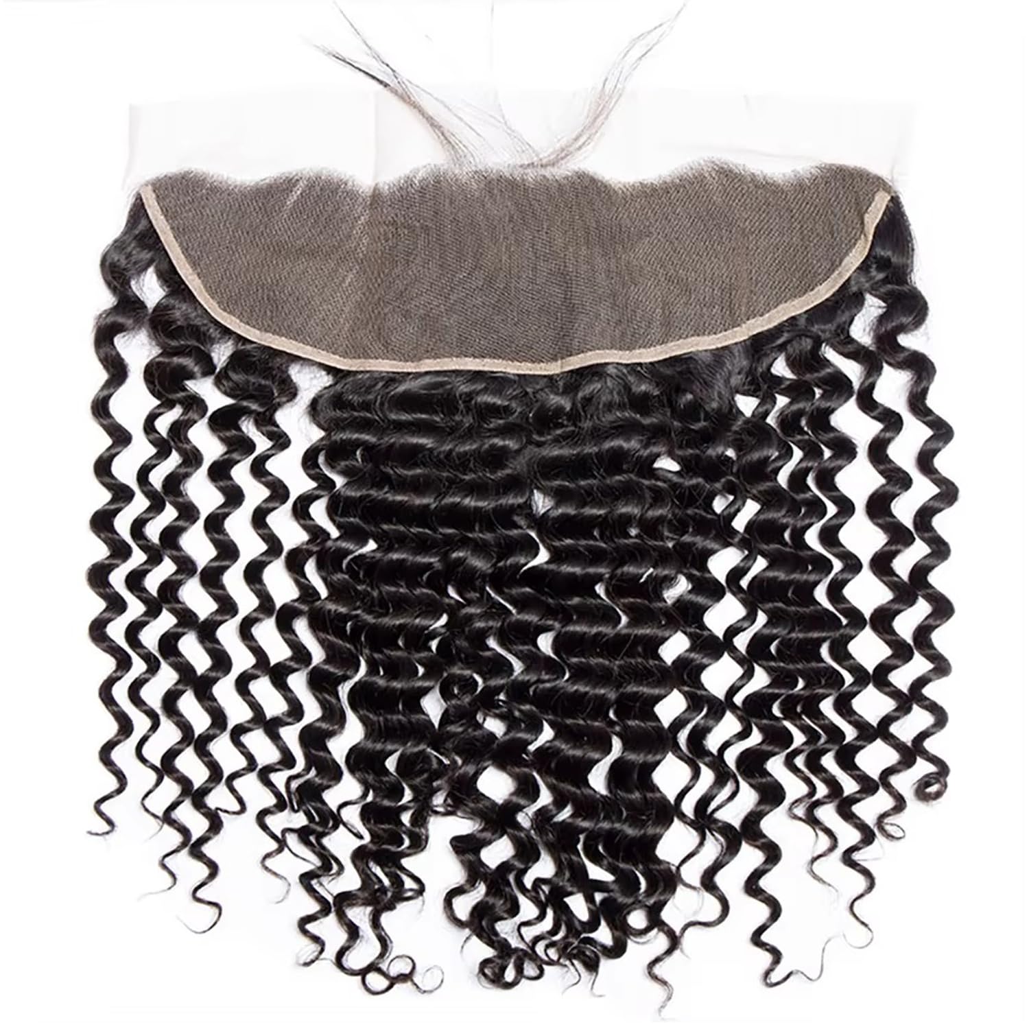 13x4 Lace Frontal Closure Deep Wave Frontal HD Lace 18 Inch Ear to Ear Human Hair Frontal 100% Unprocessed Brazilian Virgin Hair Extensions for women 150% Density Natural Black