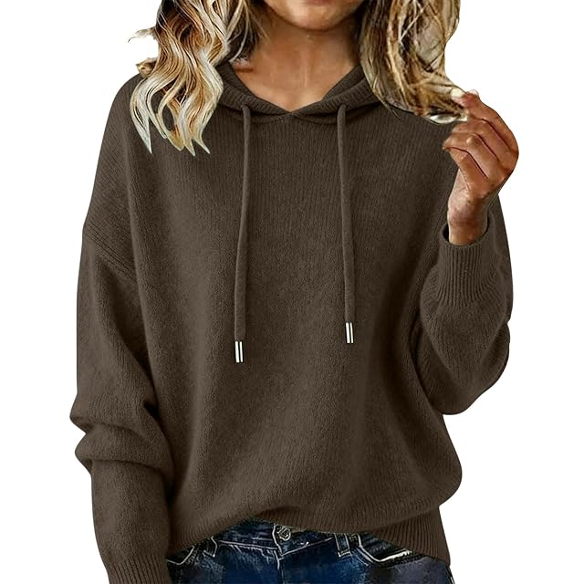 GOKKILRW Womens Knitted Sweater Hoodies 2026 Spring Trendy Knitwear Top Soft Long Sleeve Loose Fit Going Out Jumpers