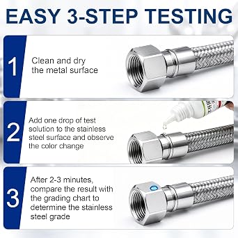 2Pcs Stainless Steel Test Liquid, Test If Tableware is 304 Stainless Steel, 15ml Rapid Tableware with Analysis Solution, Suitable for All Kinds of Stainless Steel Tableware and Kitchenware