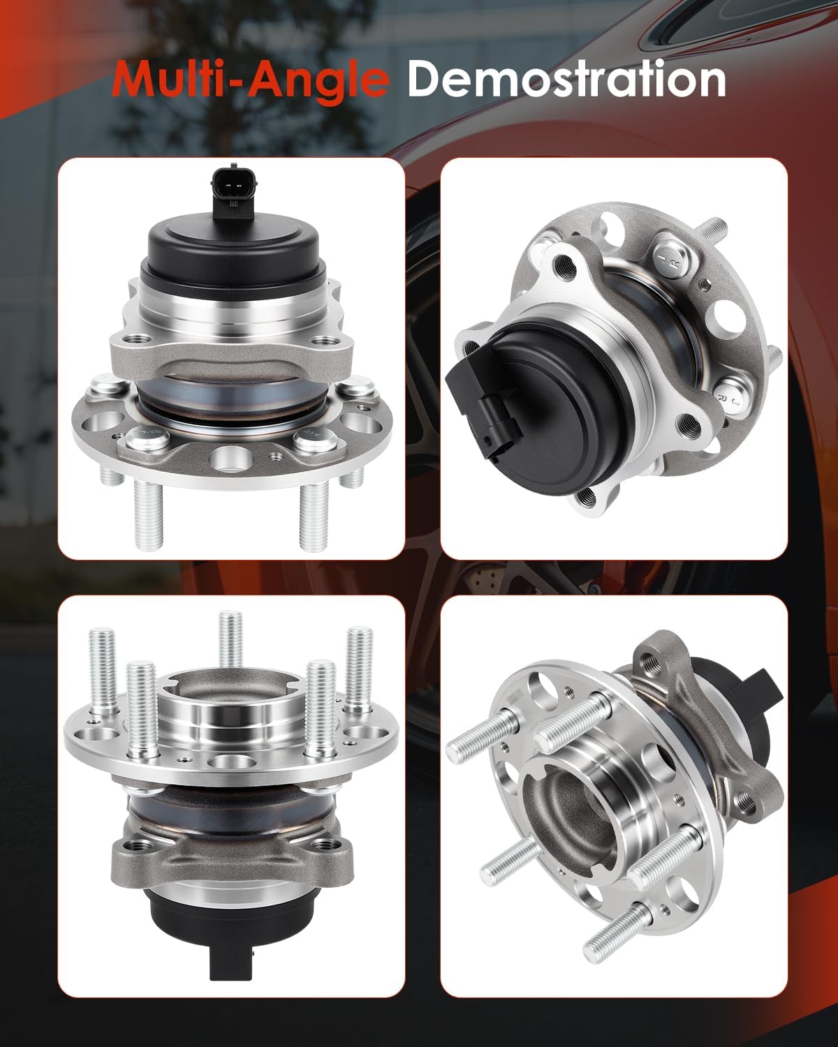 cciyu 513278 Wheel Hub and Bearing Assembly Replacement for fit 2011-2016 for Hyundai Equus 2009-2014 for Hyundai Genesis Front Wheel Hubs 5 Lug (2)