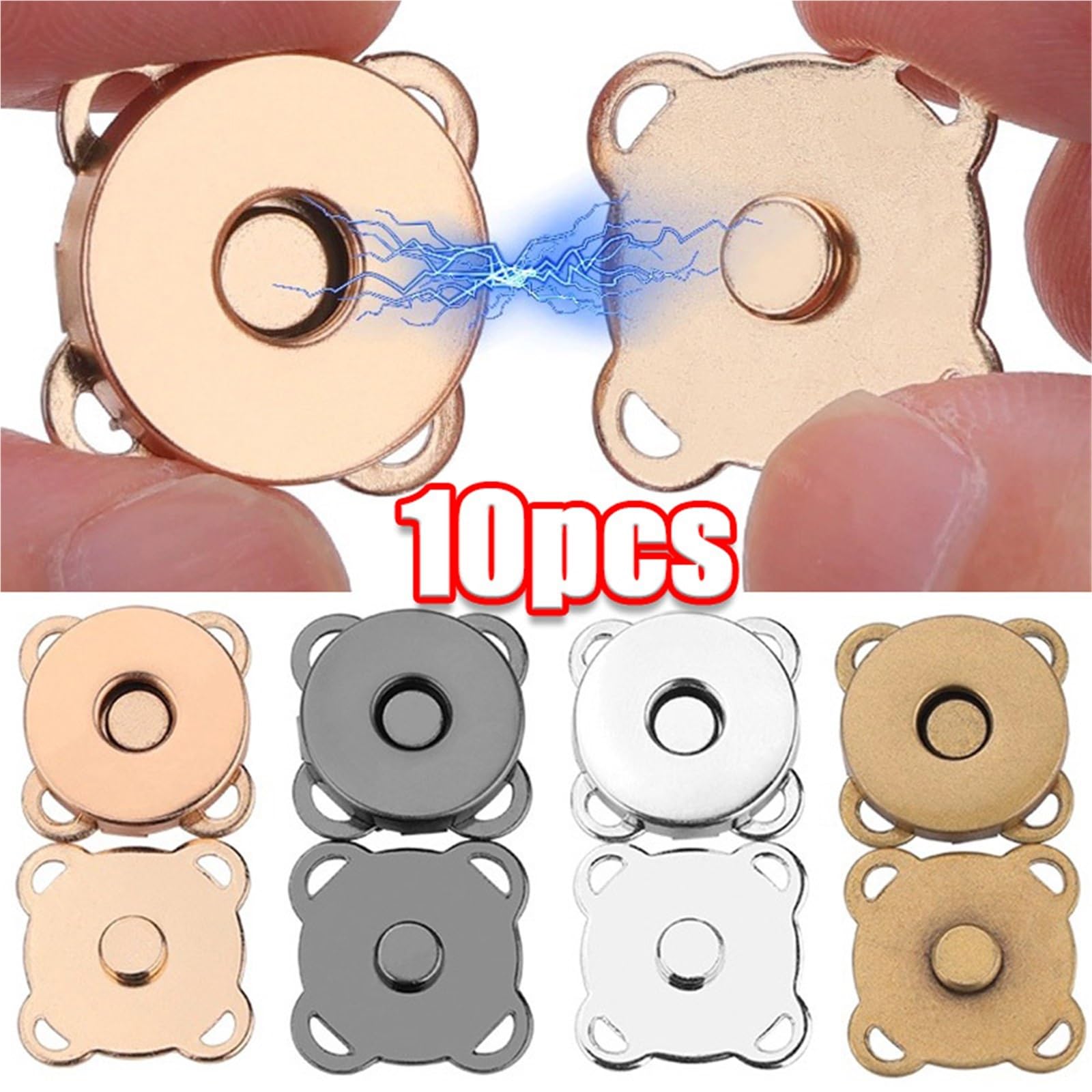 Botones de presión, Botones de presión metálicos | Multicolor 14mm/18mm 1/5/10pcs for bolso DIY: coser sujetadores(Sliver - 18mm,10pcs)