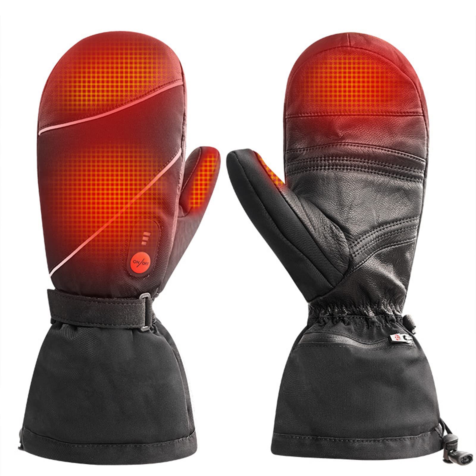 Calentamiento de Motocicleta Guantes de Pantalla Táctil Calentamiento de Fibra de Carbono Esquí Antisalpicaduras Ajuste de Temperatura de Tres Velocidades Equitación Montañismo