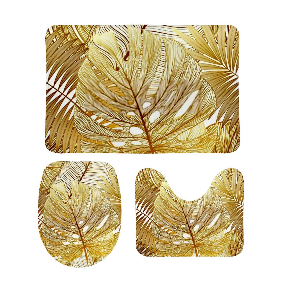 Ensemble tapis de bain feuilles tropicales pour une ambiance spa à la maison