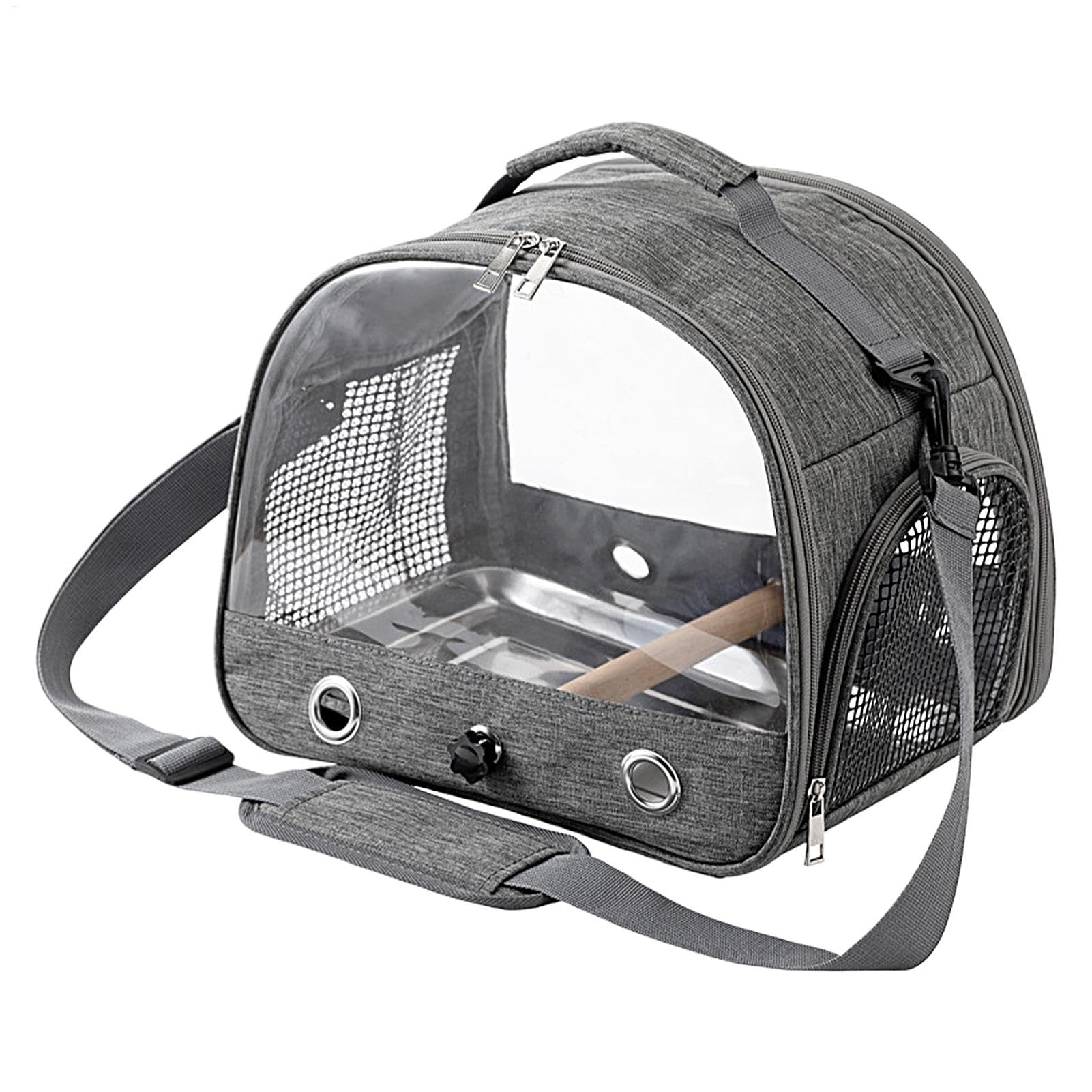Cage de transport pour oiseaux avec perchoir amovible et plateau