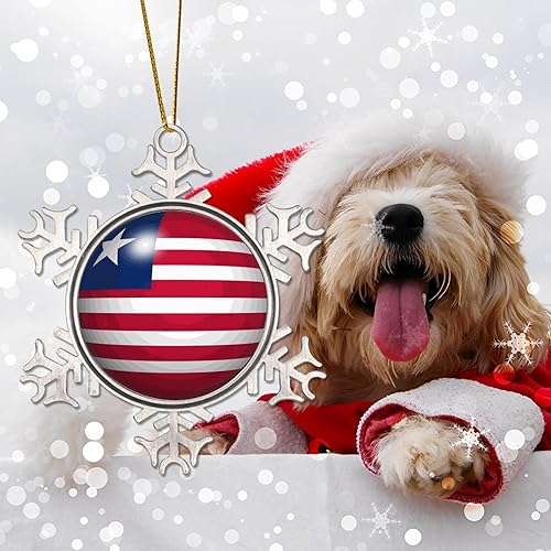 Vista 73 de Bandera de Kenia, adornos colgantes para árbol de Navidad, copo de nieve nacional, adorno de metal, recuerdo de Navidad, regalo de Kenia, decoración