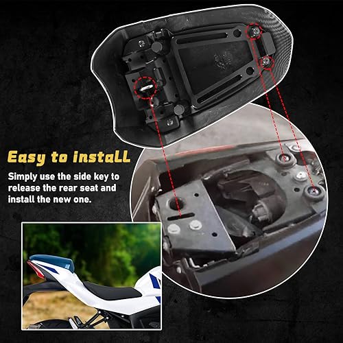 Miniatura 6 de Sportbike GSXS GSX-R 125 Accesorios 17-22, funda de asiento trasero para pilón de pasajeros individual cubierta de asiento trasero de motor de