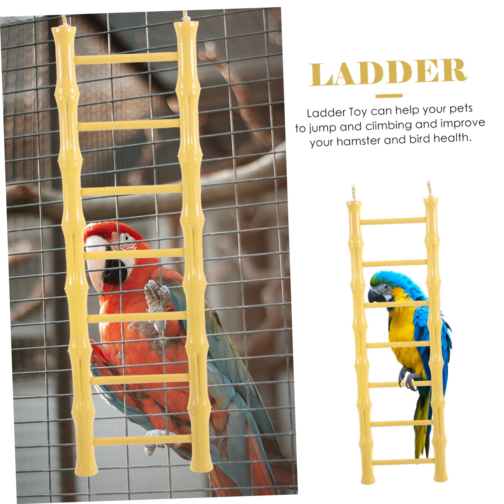 JOINPAYA Cockatiel Bird Ladder Toy Parrot Building Toy Rustic Design for Exercise