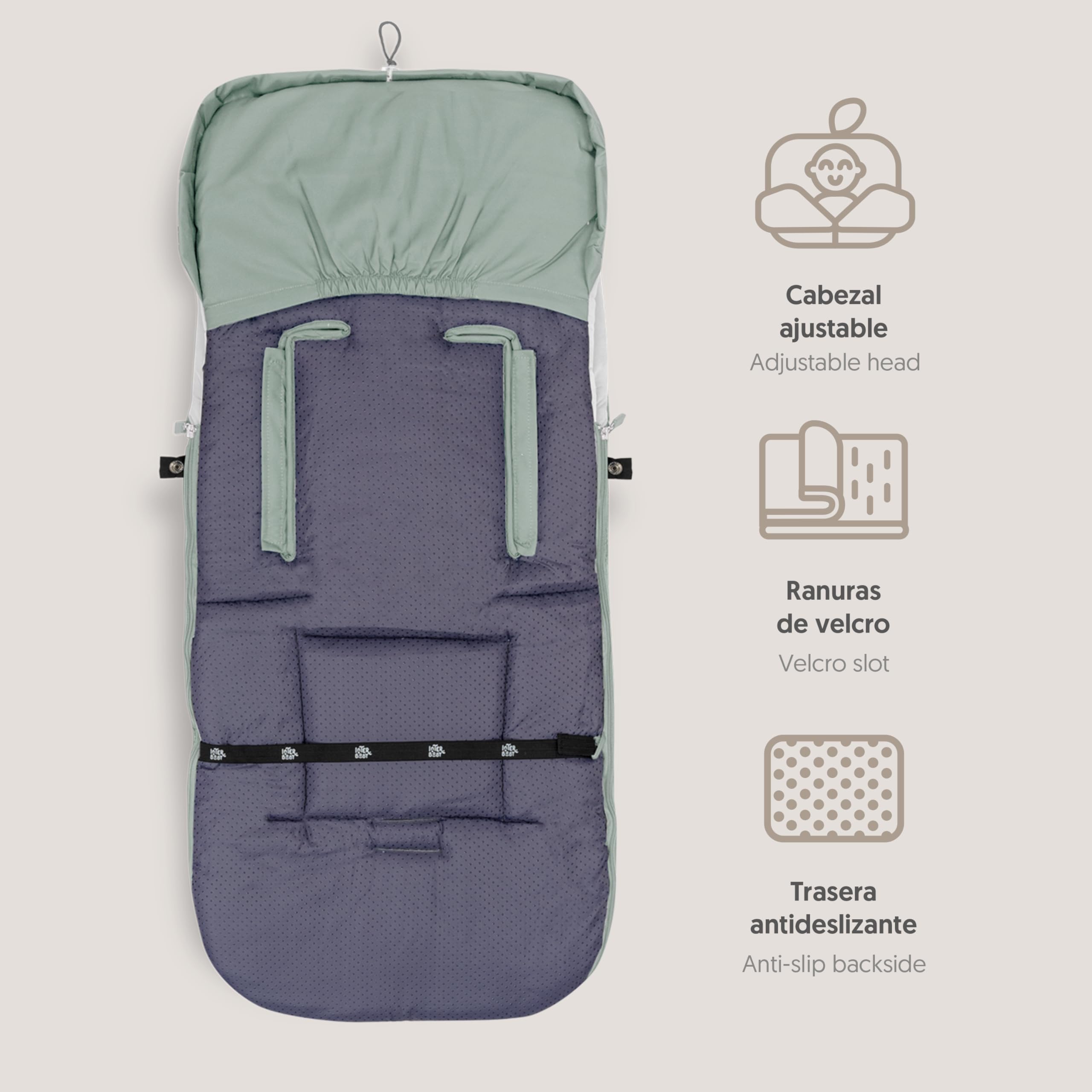 Interbaby Chanceliere Bebe Poussette Couverture Poussette Bebe Hiver, Doux, | Sac de Couchage Poussette Bebe Détachable, Double Ouverture, Lavage Facile, Matériaux Antiallergiques, Vert