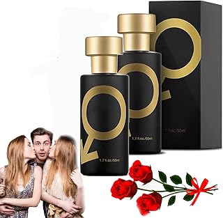 Cupid Fragrances for Men, Golden L_ure- Her - Men's Long Lasting Fragrance, Golden L_ure- Her Cologne for Men, Golden Lure Perfume for Men (2pcs)
