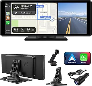 2023 Wireless Apple Carplay Car Stereo Portable 10" HD IPS Screen Apple Carplay and Android Auto with Mirror Link,Touch Screen CarPlay Dash Mount,Carplay Navigation Siri/FM/Bluetooth/AUX