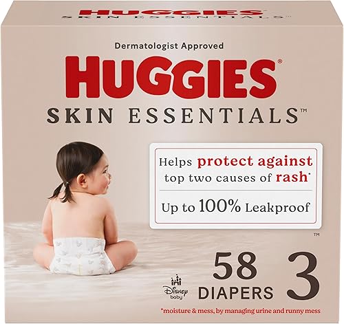 Miniatura 20 de Huggies Pañales talla 1, pañales Skin Essentials para bebé, talla 1 (8-14 libras), 204 unidades (3 paquetes de 68), el embalaje puede variar
