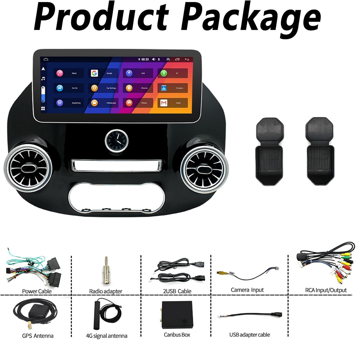 Android 13 Car Radio Stereo for Mercedes-Benz Vito (2016-2023), 12.3 inch Touch Screen Auto Navigation System with Carplay GPS WiFi Bluetooth FM Mirror Link + AHD Backup Camera(Size:6+128 G