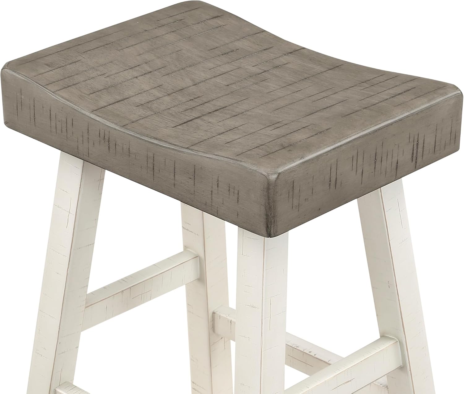 Lexicon Bar Table Set for 3, Small Kitchen Table Set Kitchen Island Table with 3 Saddle Bar Stools, 4 Piece Dining Table Set for Breakfast Nook, Living Room, Apartment, Counter Height, White/Coffee