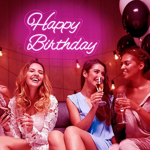 Miniatura 3 de Decorative Signage - 16.54x9.06in Acrylic Birthday Neon Sign, Warm Light, Reusable, USB Powered, Dimmable, Wall Mount, Includes Chain, Screws, Hooks