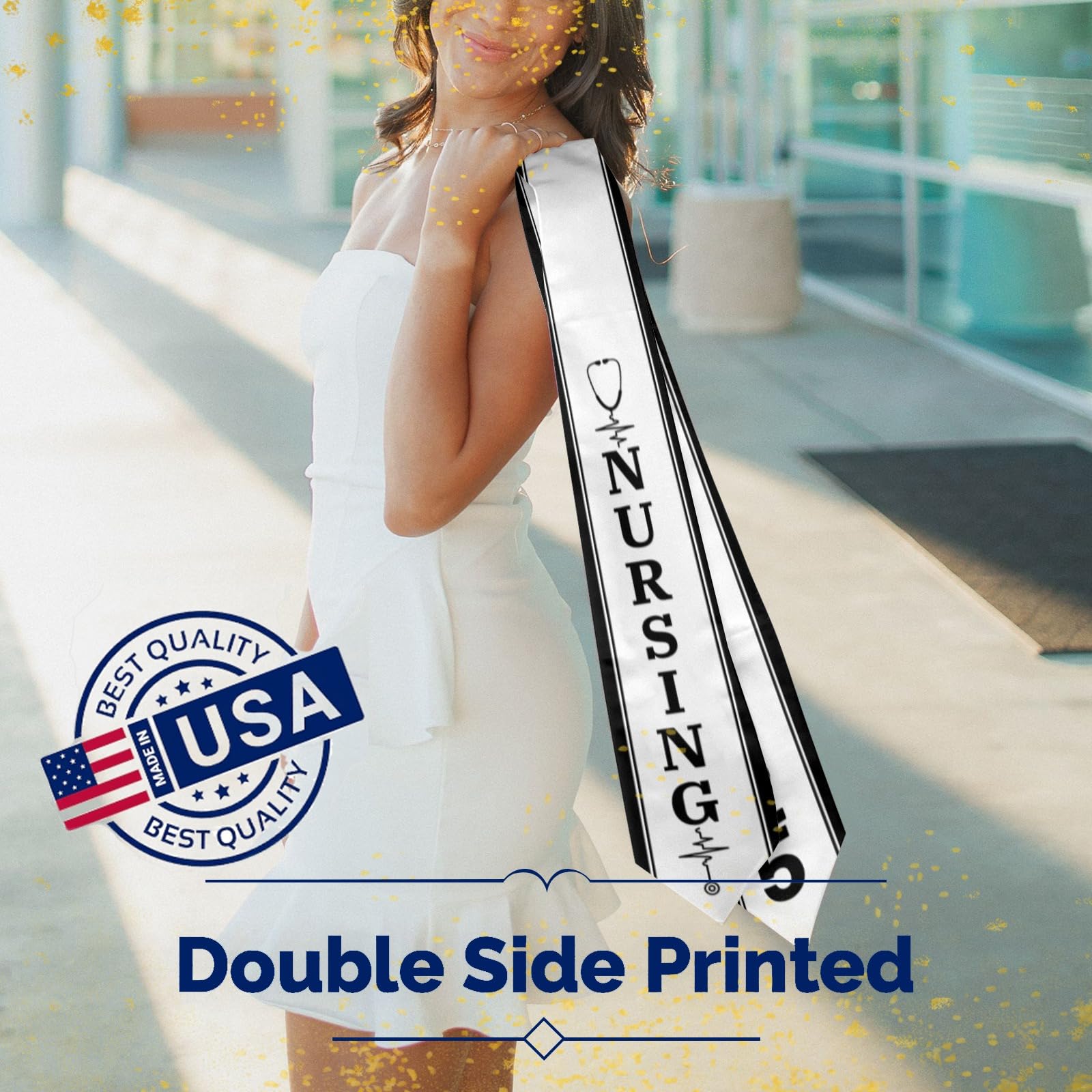 Personalized Nursing Stoles for Graduation 2025, Custom Nurse Stole with Medical Logo, Nurse RN Graduation Gifts, Class of 2025 Graduation Sash for Nursing Students