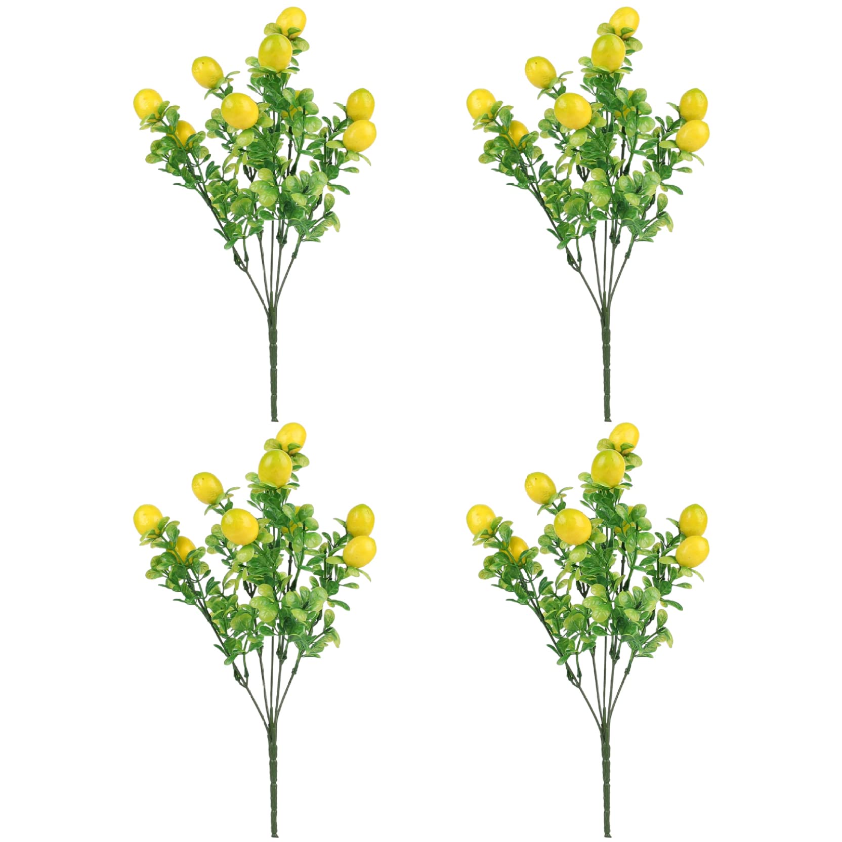 Branches de citron artificielles fausses tiges déco table été 4pcs