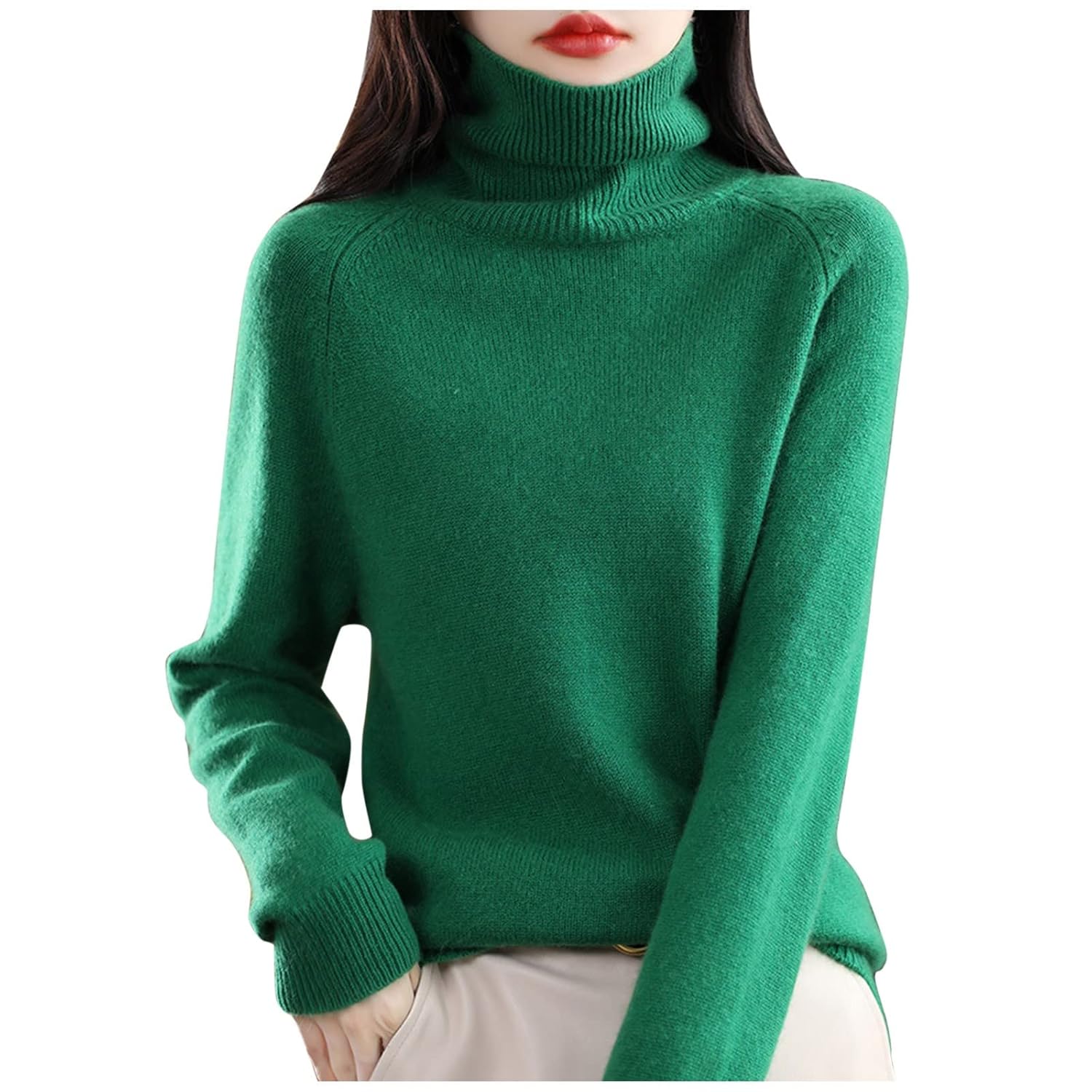 Cashmere Sweaters for Women Turtle Neck Long Sleeve Soft Knit Sweater Solid Winter Warm Cozy Chunky Thermal Tops