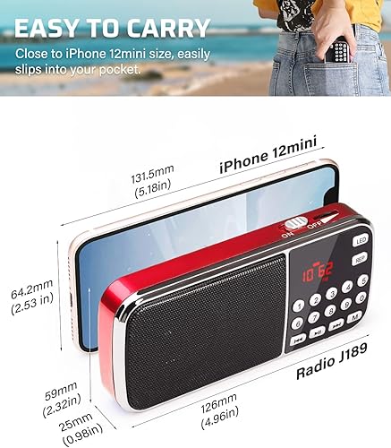 Miniatura 3 de Radio de bolsillo 985 con auriculares + 189 radio pequeña Bluetooth