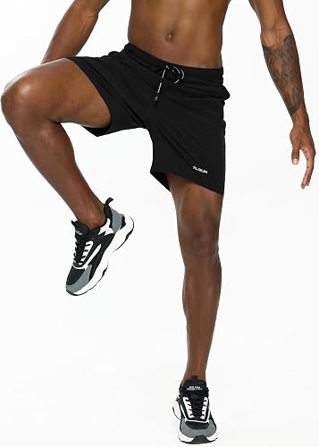 TLRUN Pantaloncini da Corsa da Uomo, Ultra Leggeri, con 5 Tasche, ad Asciugatura Rapida, per Maratona, Atletica, Corsa, Senza Fodera, Nero, XL - 6