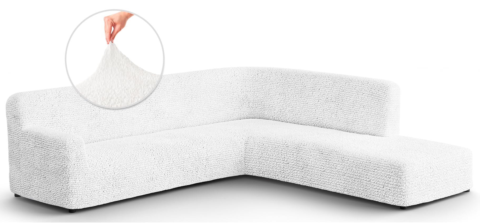 PAULATO BY GA.I.CO. Sectional Sofa Cover with Ottoman Stretch Corner Sofa Cover Corner Couch