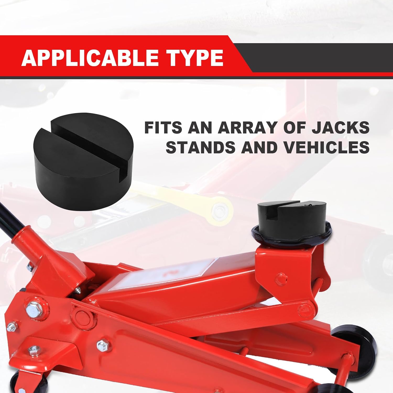 2pcs Rubber Floor Jack Pad Universal Car Lift Jack Stand Accessories Slotted Frame Rail Pinch Welds Protector Anti Slip Size Adapter
