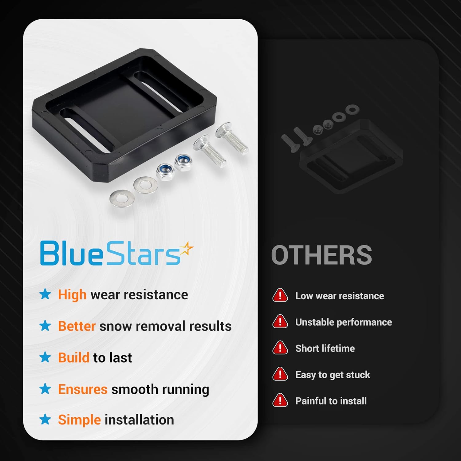 review BlueStars 2 Packs 784-5580 Snow Thrower Plastic Slide Shoe Skid - Fits for MTD Cub Cadet Yardman Snow Blower - Replaces 784-5580-0637 784-5580-0638 784-5580-0662